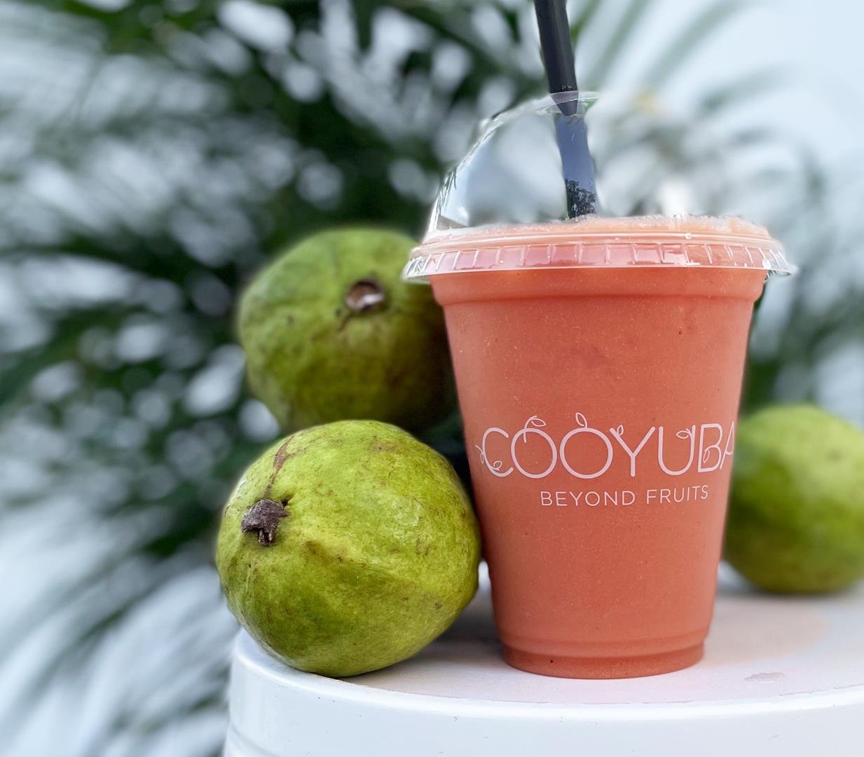A Cooyuba natural juice with fresh guavas